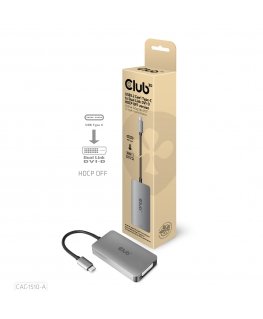 CLUB3D CAC-1510-A vaizdo kabelio adapteris 0,25 m C tipo USB DVI Pilka