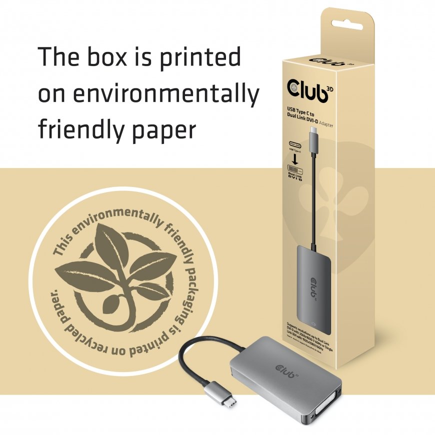 CLUB3D CAC-1510-A vaizdo kabelio adapteris 0,25 m C tipo USB DVI Pilka – 2