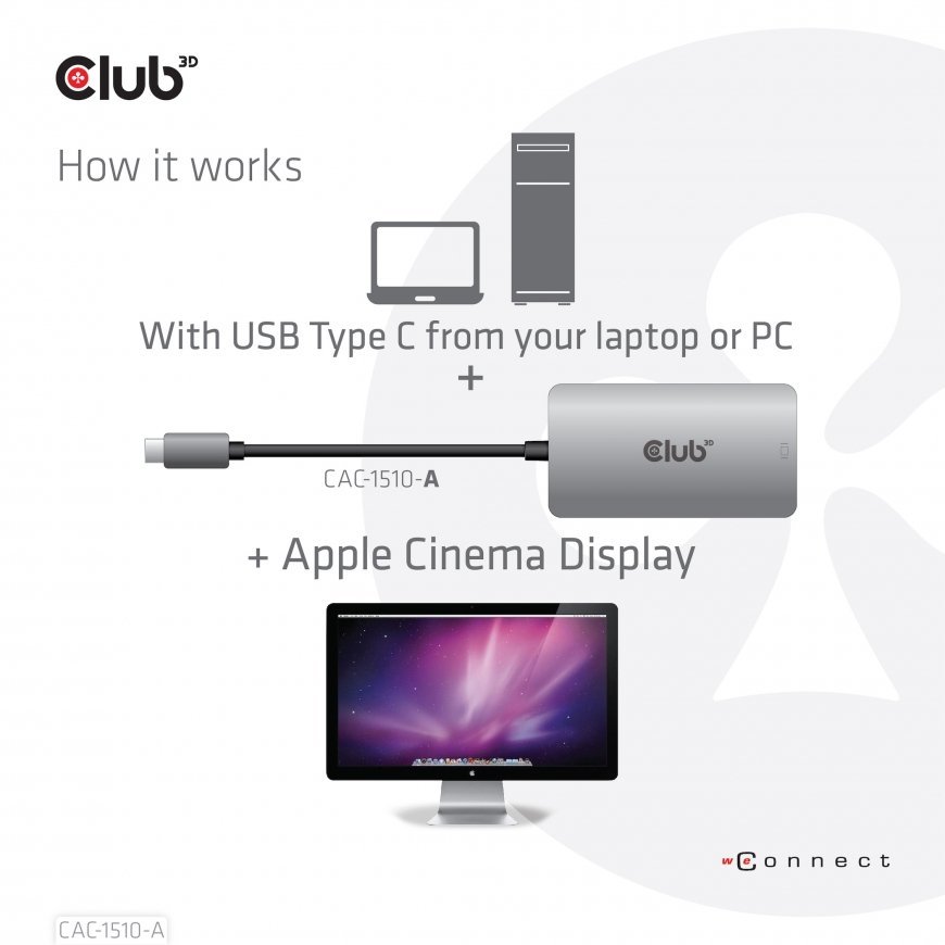 CLUB3D CAC-1510-A vaizdo kabelio adapteris 0,25 m C tipo USB DVI Pilka – 5