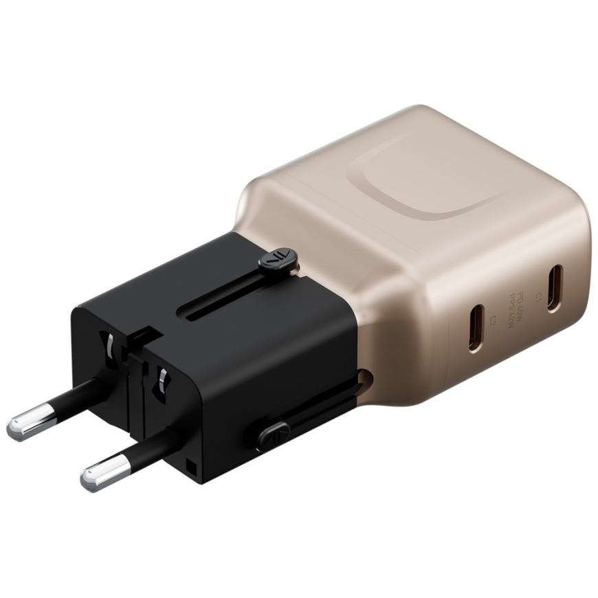 Wall charger Energea TravelGo Adapter 45 2xUSB-C 45W gold-black – 4
