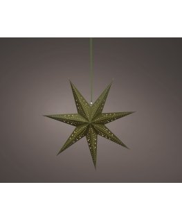 Lumineo LED žvaigždė su šviesa, žalia, 58 cm