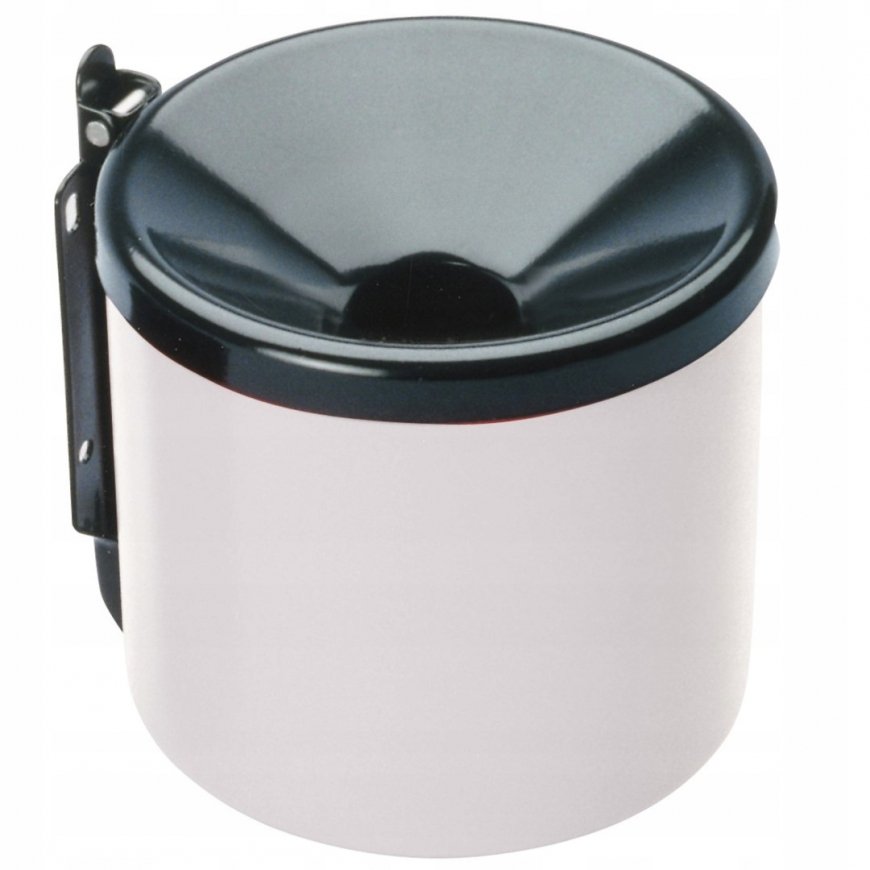 MEVA Self-standing wall ashtray for indoor and outdoor use, white, 15 cm in diameter. – 2