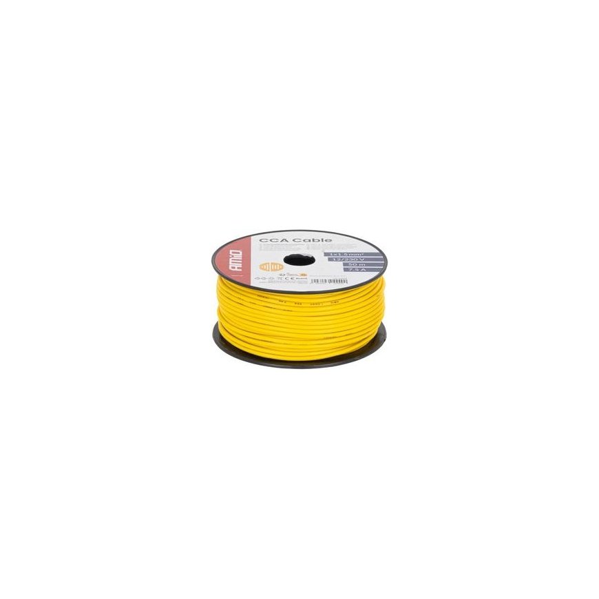 Yellow mains cable about 1x1.5 mm2 50 m 7.5 A 12/230 V AMIO-04449 – 2