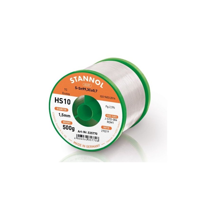 Lydmetalis Sn99Cu1 1,5 mm 500 g su fliusu Stannol – 2