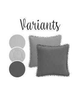 Velvet RESTILO dekoratiivne padjapüür LAILA, hall, pressitud, stiil glamuurne, materjali tüüp - tekstiil, samet, polüester, 50x7