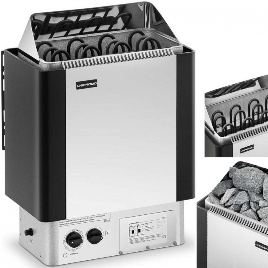 Uniprodo Electric Sauna Stove with Built-in Control 5-9 m3 up to 110C 400 V 6 kW