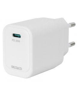 Deltaco USBC-AC158 mobile device charger Universal White AC Fast charging Indoor