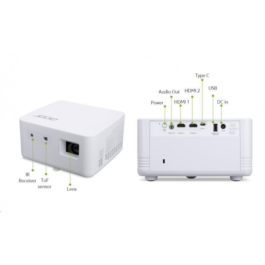ACER projektorius PD1510ic DLP 1080p 1500 lm 50 000:1 EMEA 3,0 kg nešiojimo dėklas EURO maitinimas HDMI kabelis