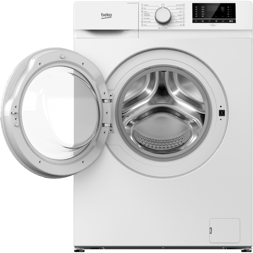 Beko B1WFK2604WEE Washing Machine, Freestanding, Front Loading, Washing Capacity 6kg, White