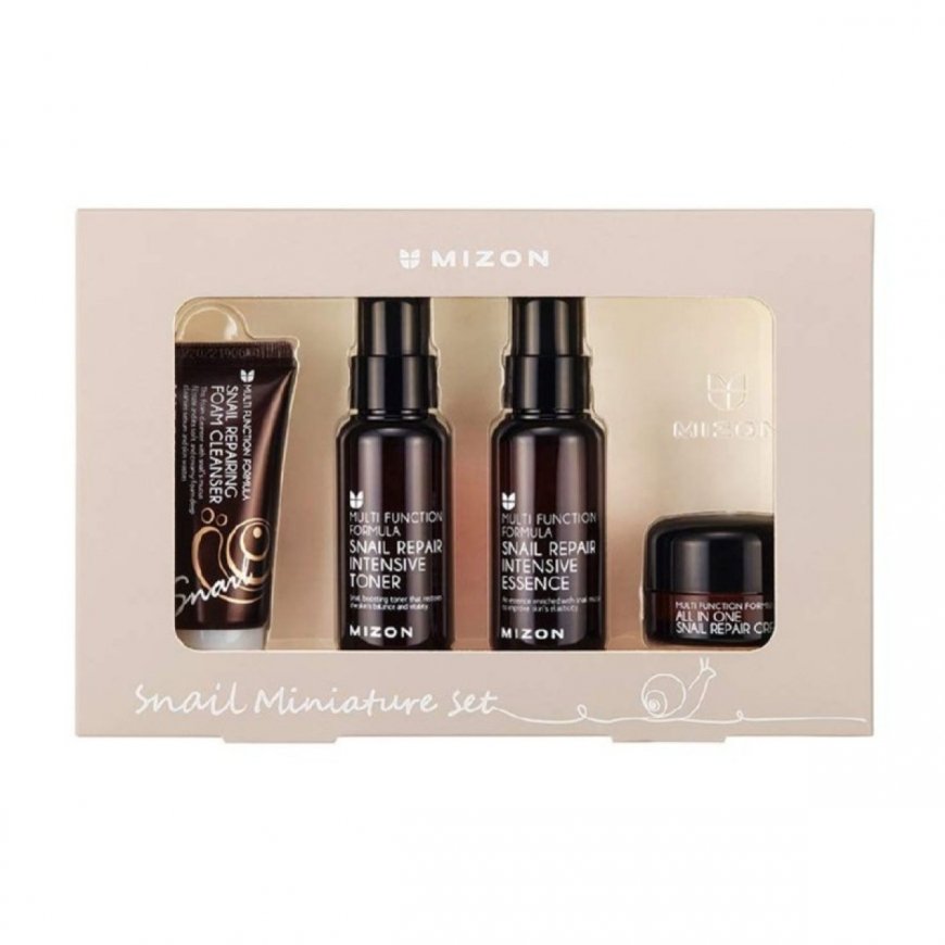Mini vaizdo priežiūros priemonių rinkinys Mizon Snail Miniature Set
