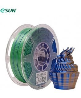 eSun ePLA-Silk Mystic - Trijų spalvų 1kg 1.75mm - Mėlyna/Oranžinė/Žalia