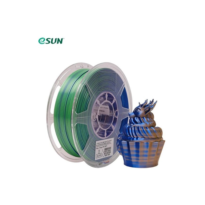 eSun ePLA-Silk Mystic - Kolme Väriä 1kg 1.75mm - Sininen/Oranssi/Vihreä