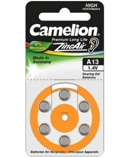 Camelion A13/DA13/ZL13, Zinc air cells, 6