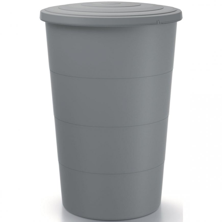 Prosperplast „Compacta B Duo“ šiukšliadėžė, juoda, perdirbama, talpa 40 l, vienas skyrius, du dangčiai, montuojama ant sienos, N