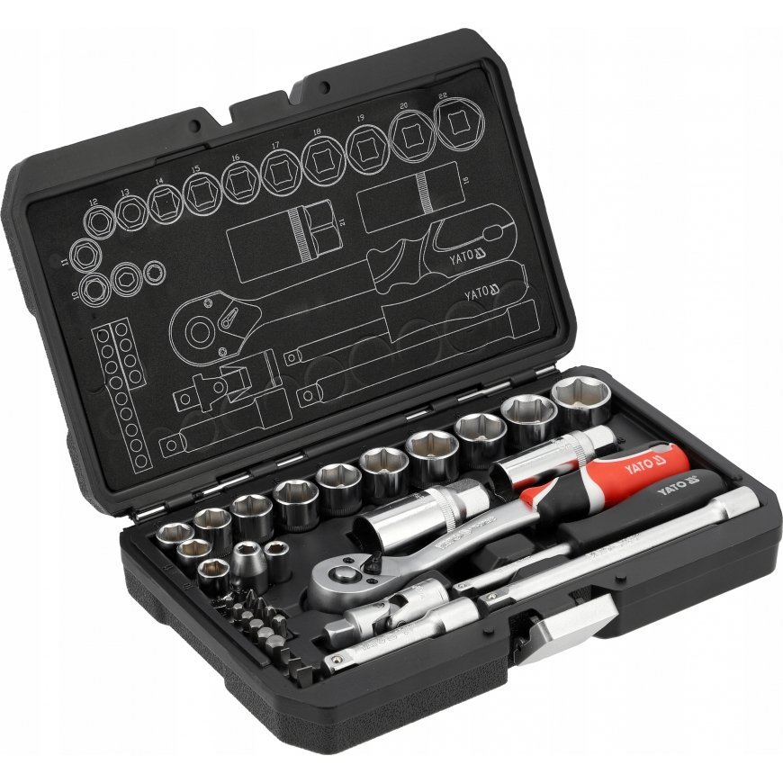 Toya Sa Poland Peažidite ja tööriistade komplekt – professionaalne, AS-Drive – 1/4" + 3/8", 34 tk (YT-38700)