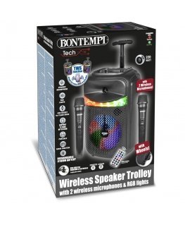 BONTEMPI wireless speaker with 2 microphones and RGB lights, 49 1070