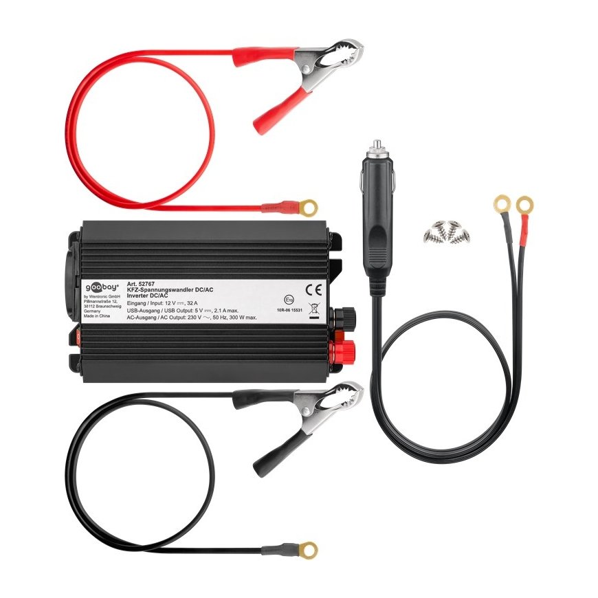 Goobay 52767 virta-adapteri ja vaihtosuuntaaja Auto 300 W musta – 2
