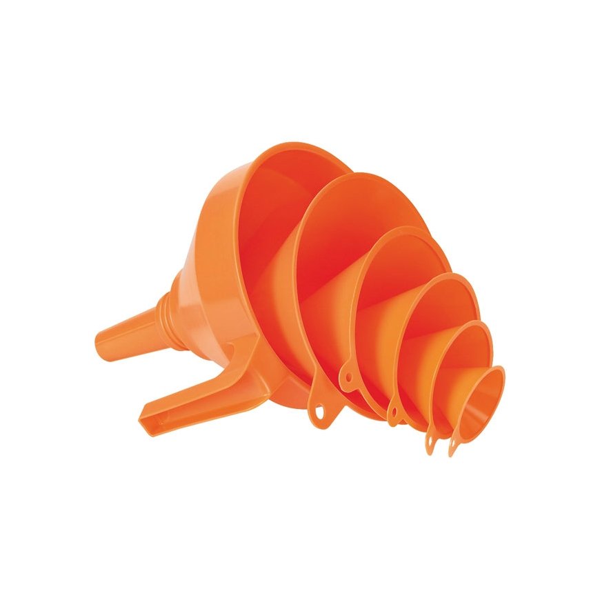 MEVA Universal HDPE Funnel Set 50-75-100-120-150-160 mm Orange – 2