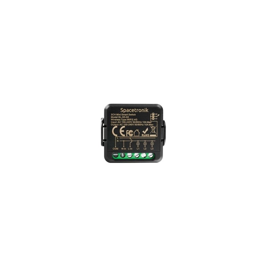 Spacetronik Mini Switch SMART WiFi Tuya 3 elektriskais slēdzis
