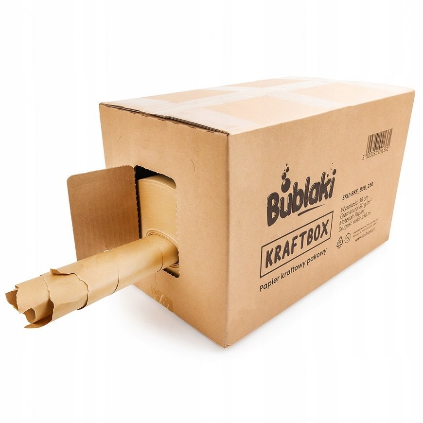 Bublaki Kraft popierius 38cm 250m 8KG KRAFTBOX