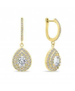 Brilio Silver Brilio Silver Luxurious Gold-Plated Earrings with Zircons EA488Y