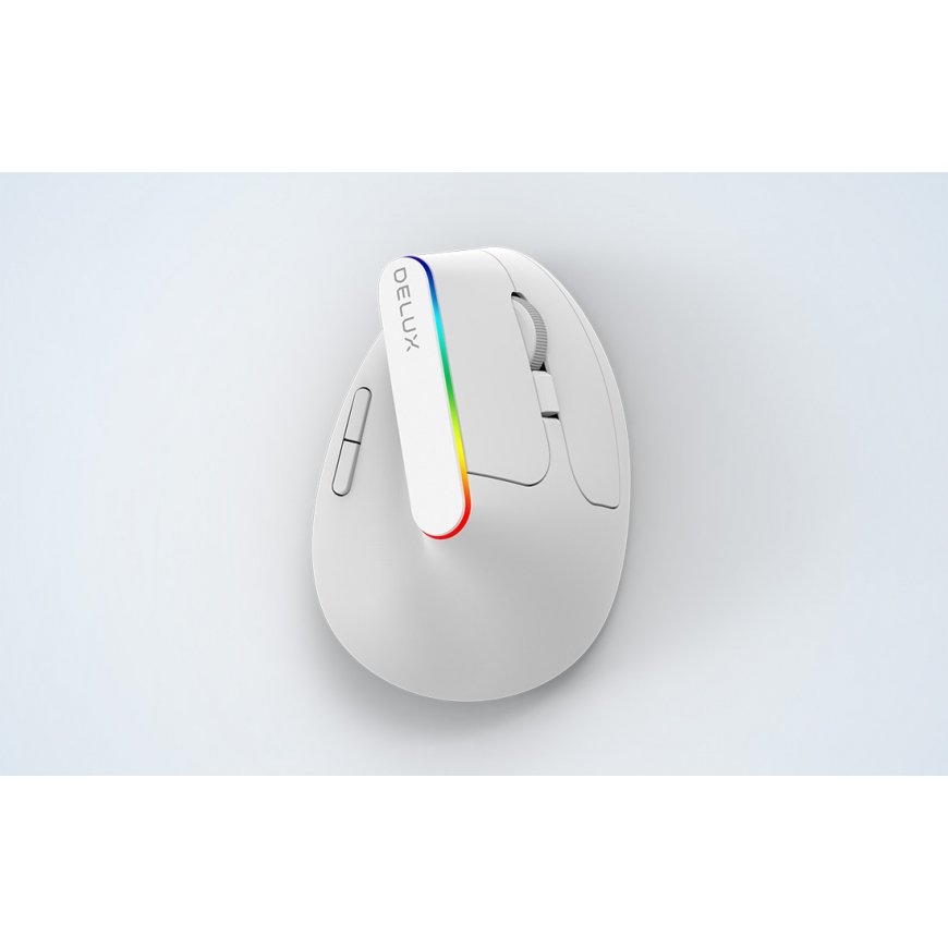 Delux M618C Wireless Vertical Mouse RGB White – 2