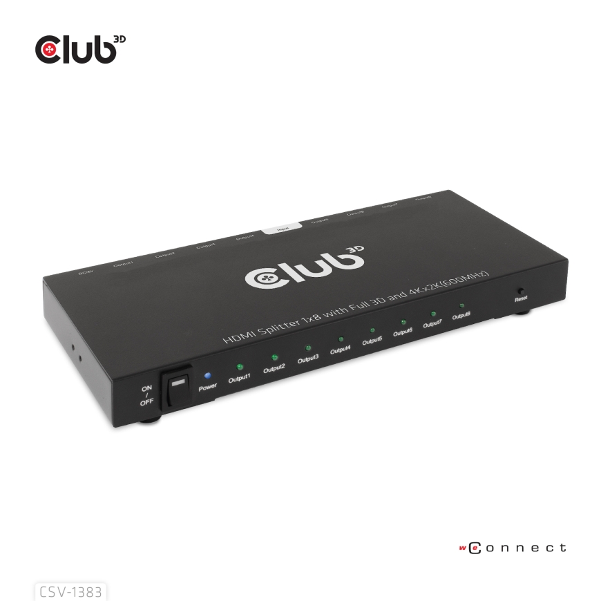 CLUB3D CSV-1383 videojagur HDMI 8x HDMI – 2