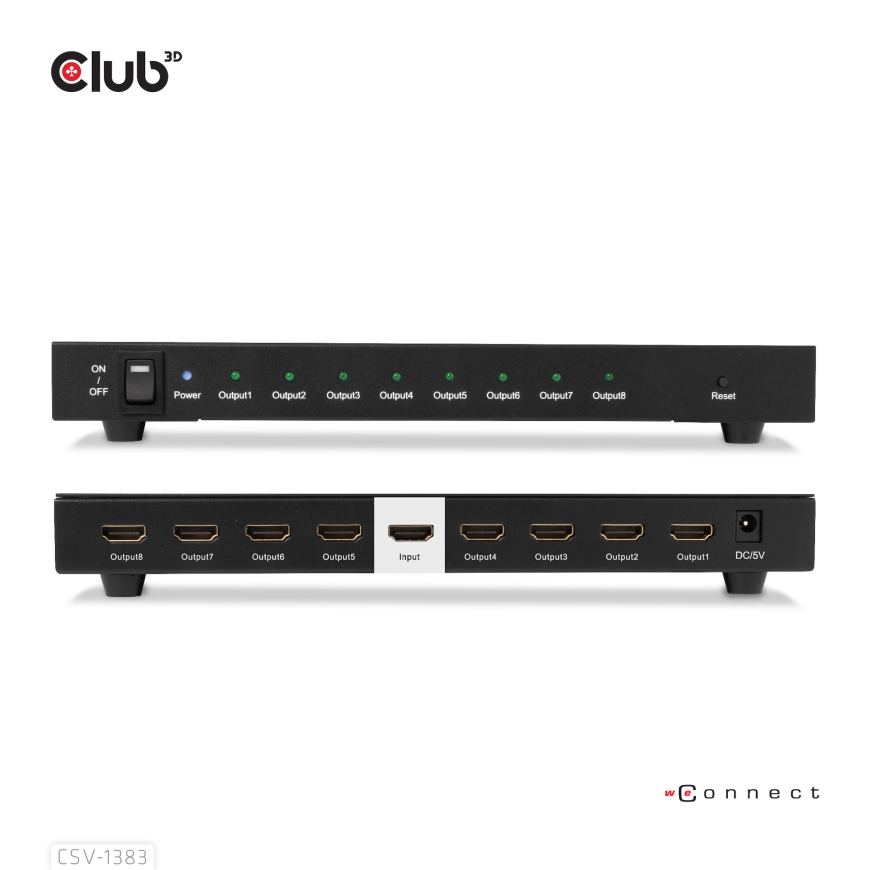 CLUB3D CSV-1383 video sadalītājs HDMI 8x HDMI – 4