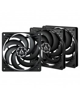ARCTIC P12 Slim PWM PST Datora korpusam Ventilators 12 cm Melns 3 pcs