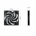 ARCTIC P12 Slim PWM PST Datora korpusam Ventilators 12 cm Melns 3 pcs