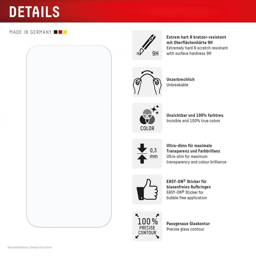 Displex Smart Glass (9H) for Apple iPhone Air, Mounting Sticker, unbreakable – 2