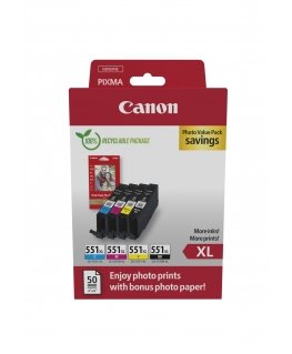 Canon 6443B008 tindikassett 4 tk Originaal High (XL) Yield Must, Tsüaan, Magenta, Kollane