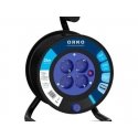 Orno pikendamise kaabli rull, 4 pesa 2P+Z, Schuko, PVC kaabel H05VV-F 3x1,5mm², pikkus 25 m, kuumuskaitse, voolu teede sulgemise