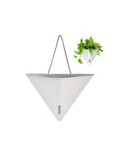 Oem pašā automātiskā laistīšanas ziedu podiņš – 14.5 cm – balts – ar
