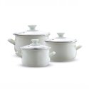 6-piece enamel pot set 16/18/20 cm cream EMALIA OLKUSZ