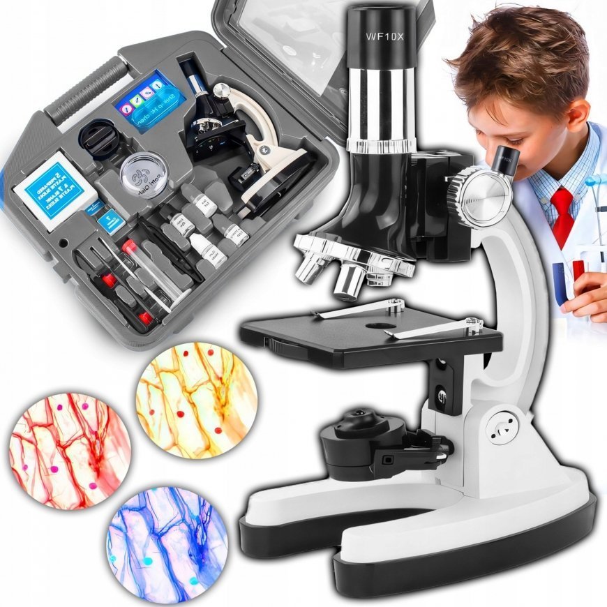 Retoo Optical Microscope with 300/600/1200x Magnification, Illumination, and Accessories - Set – 2