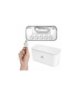 Spacetronik Organizer BOX lādētāja stacija ar 5xAC 3xUSB strēmeli