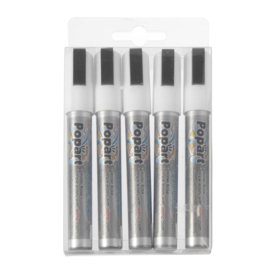 White marker pens, tip size 2-6mm, set of 5 - Hendi 664209