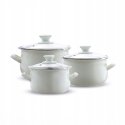 6-piece enameled pot set 14/16/18 cm cream EMALIA OLKUSZ 6-piece enameled pot set 14/16/18 cm cream EMALIA OLKUSZ