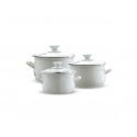 6-piece enameled pot set 14/16/18 cm cream EMALIA OLKUSZ 6-piece enameled pot set 14/16/18 cm cream EMALIA OLKUSZ
