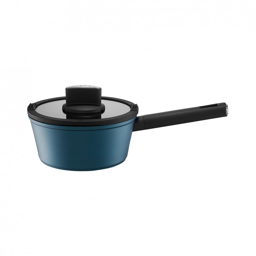 Katls ar vāku, pārklāts ar „Qualum Basic Azzurro“ pārklājumu, 18 cm, AMBITION