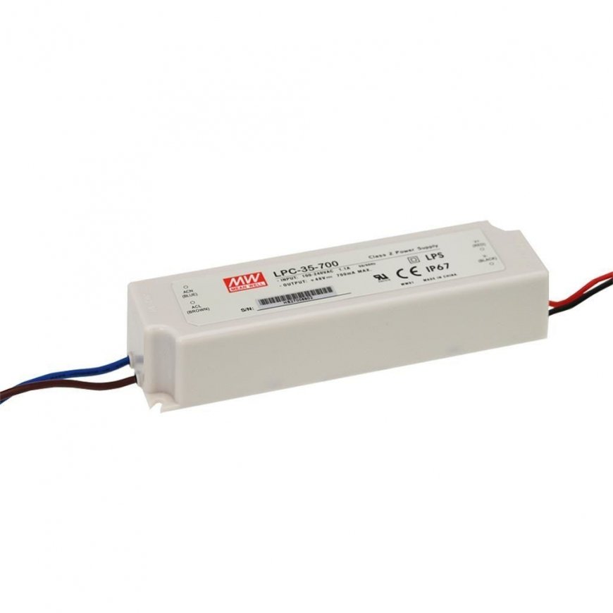 MEAN WELL LPC-35-700 strāvas adapteris & pārveidotājs Iekštelpas 35 W Balts
