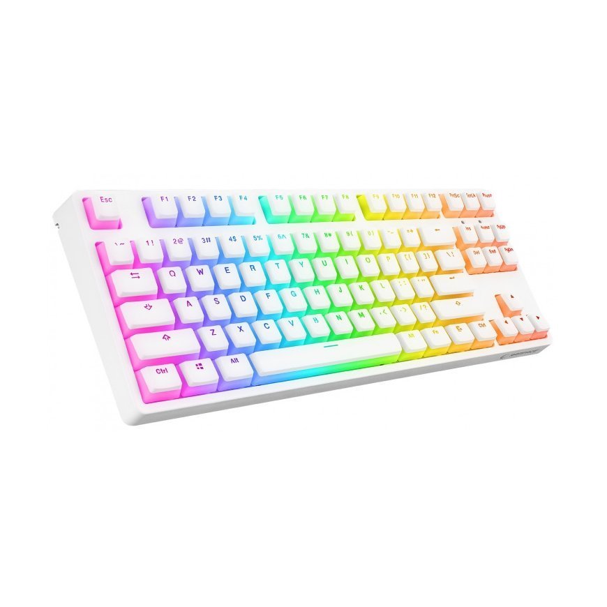 Клавиатура Rampage механическая TKL GHOST Huano Красный переключатель белая.