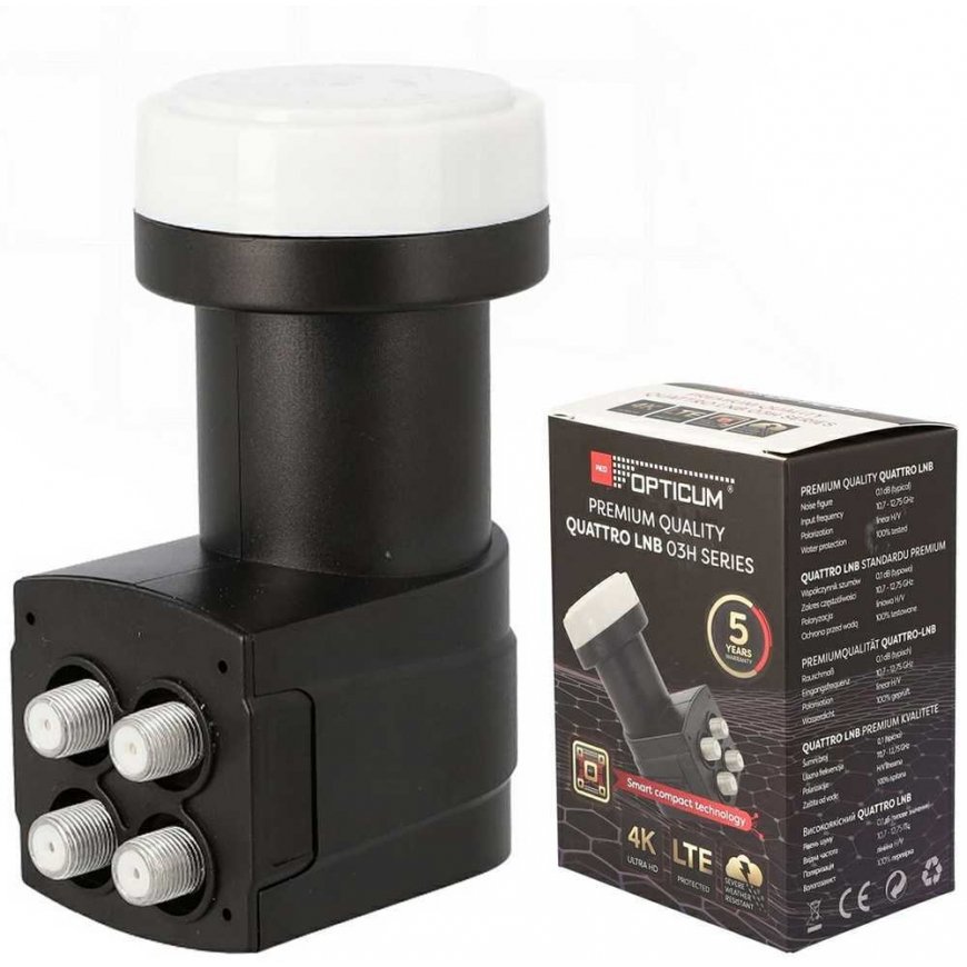 Opticum Raudonas 03H PREMIUM QUAD LNB Converter
