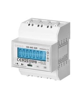 Электросчетчик Orno трехфазный, 100 А, RS-485 порт, MID, 4 модуля, DIN TH-35 мм, подготовлен для солнечных систем.