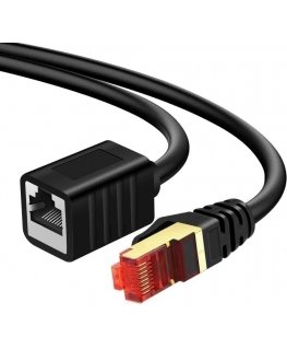 Spacetronik LAN Cable CAT7 Extender, Black, 10 m