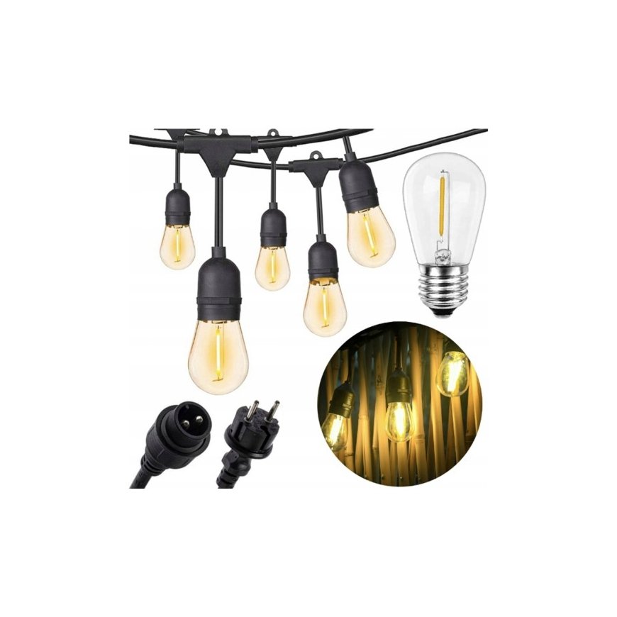 Sodo apgaismojuma virtene 10 m 10xE27 220 V