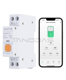 Avatto Smart Relay DIN Rail 230Vac, 16A, ZigBee TUYA, ar ar enerģijas mērīšanas funkciju