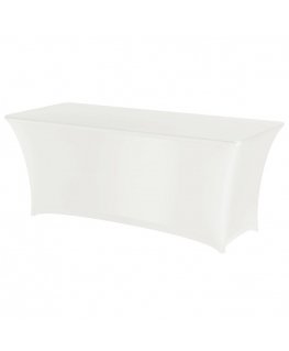 Rectangular Tablecloth No Ironing 183x760cm Jersey Fabric White - Hendi 814420