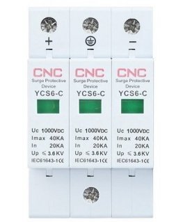 CNC DC viršįtampių ribotuvas, 3P, C klasės, 20-40 kA, 1000VDC